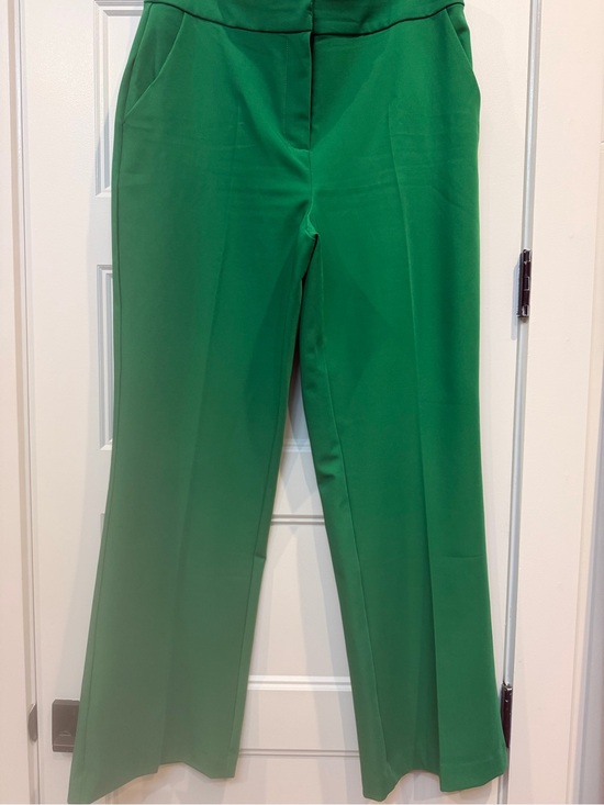 Yas Pants - High-Rise Green Wide-Leg Pants for Women
